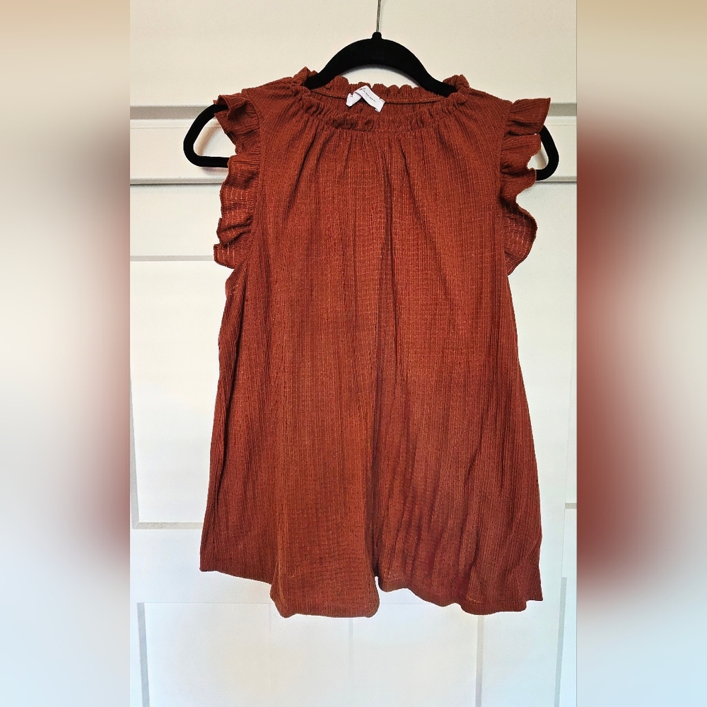 Burnt orange flowy tank top